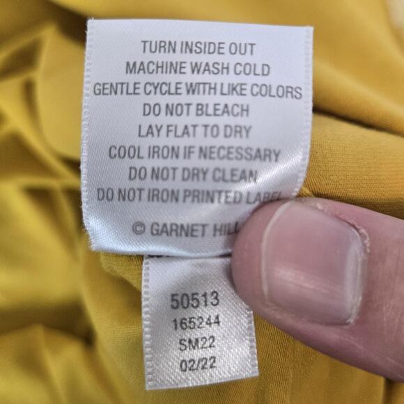 Garnet Hill Midi Dress Sz L Yellow Floral Sleeveless Tencel Spandex Flowy Slits - Picture 9 of 13